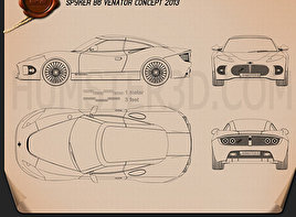 Concept car blueprint Download - Hum3D