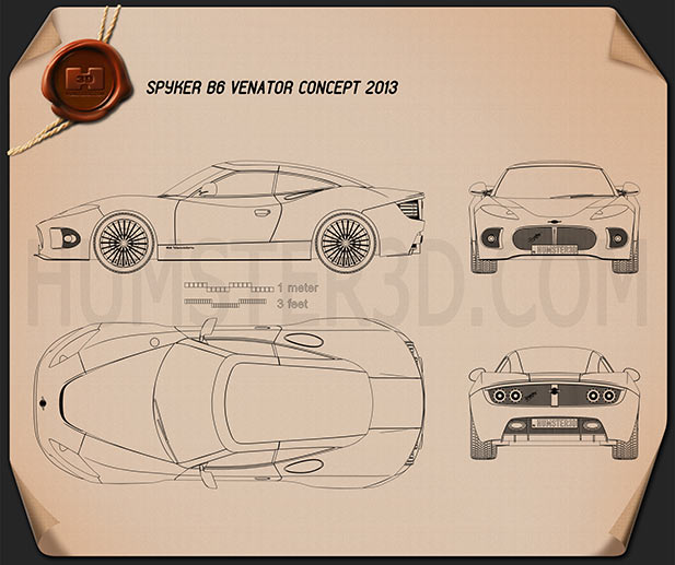 Spyker B6 Venator 2013 테크니컬 드로잉