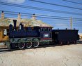 Wild West RailStation with Train 3D 모델 