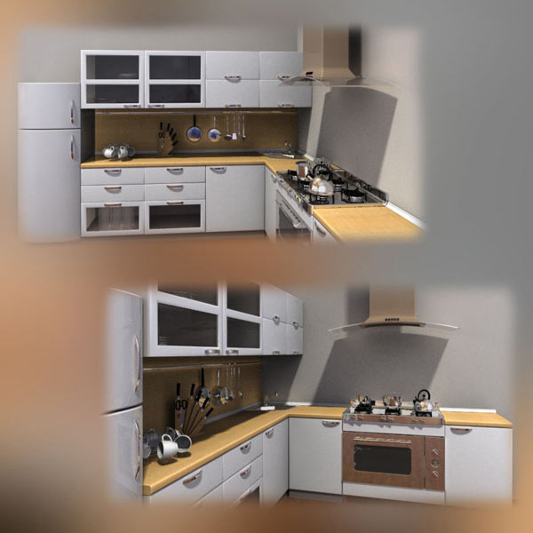 Kitchen Furniture Set 3d model