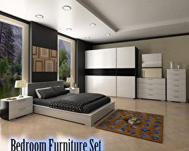 Bedroom furniture set 4 3D model