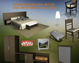 Hotel Room Set 02 Modelo 3d