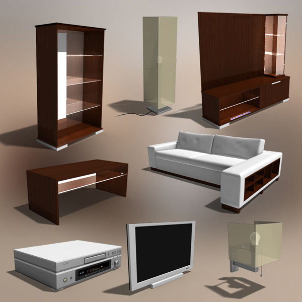Living Room 2 3D-Modell