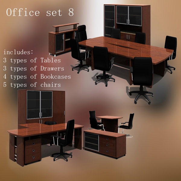 Office Set 08 Modelo 3d