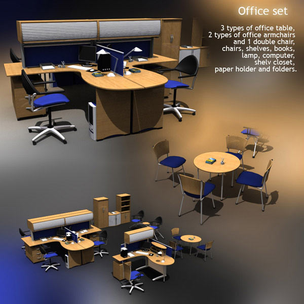Office Set 09 Modelo 3d