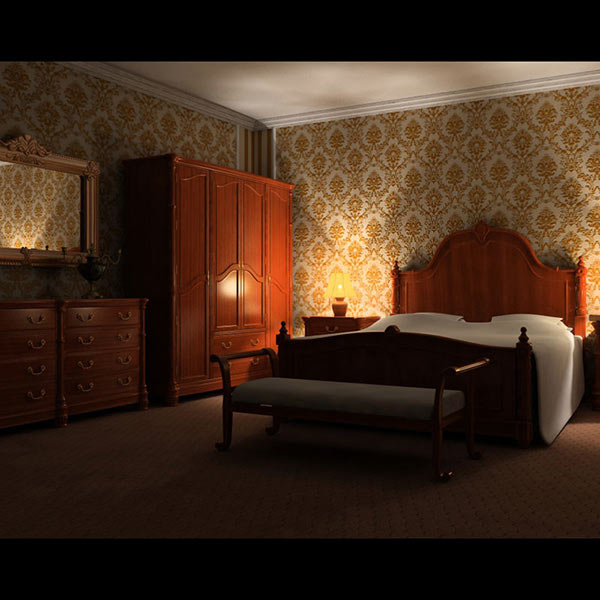 Bedroom set 01 3D 모델 