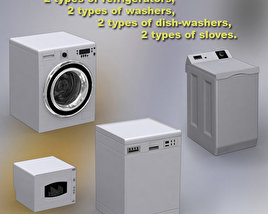 Household Appliances Set 3D 모델 
