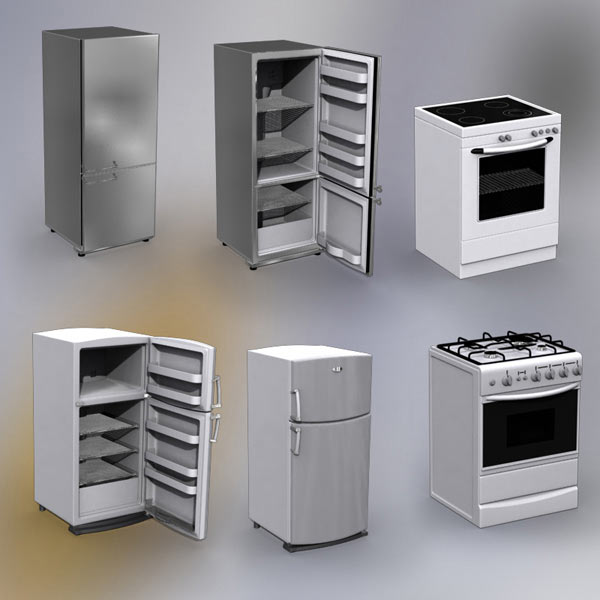 Household Appliances Set 3d model