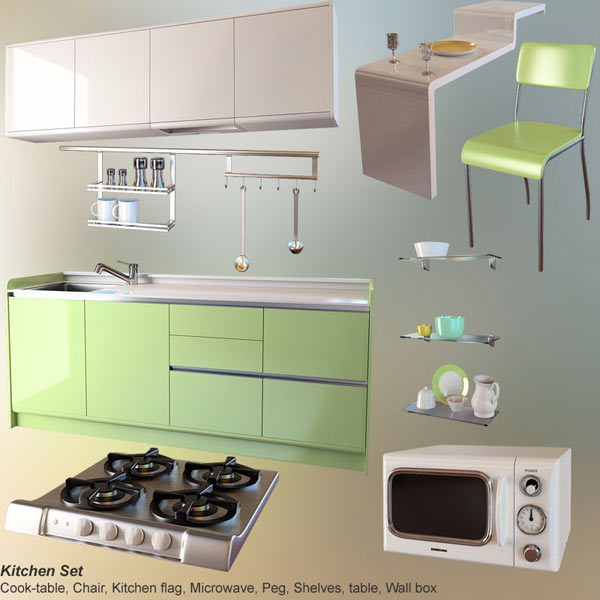 Kitchen Set 03 3d model