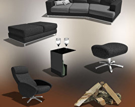 Living Room 03 Set 3D 모델 