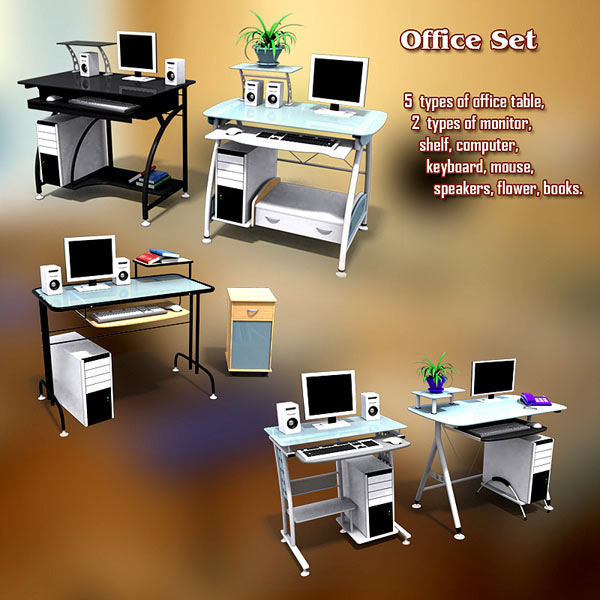 Office Set 13 Modelo 3d
