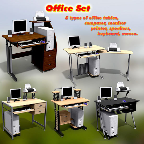 Office Set 14 Modelo 3d