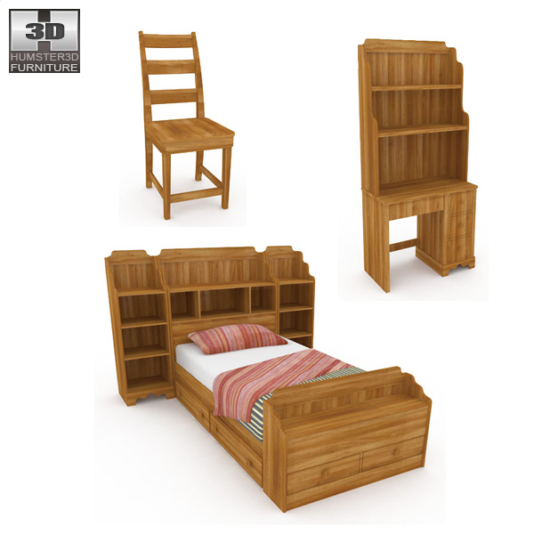 Conjunto de mobiliário de quarto 13 Modelo 3d