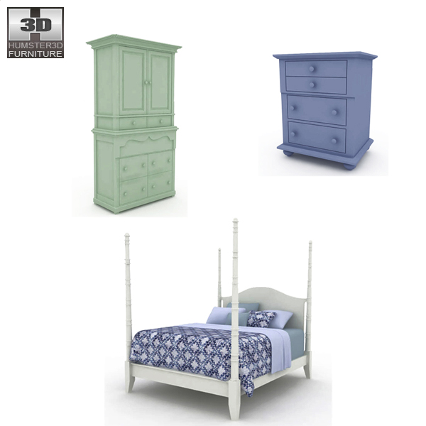 Schlafzimmer-Möbel-Set 15 3D-Modell