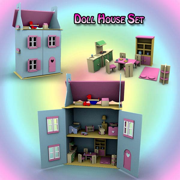 Doll House Set 01 3D 모델 