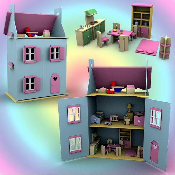 Doll House Set 01 Modello 3D
