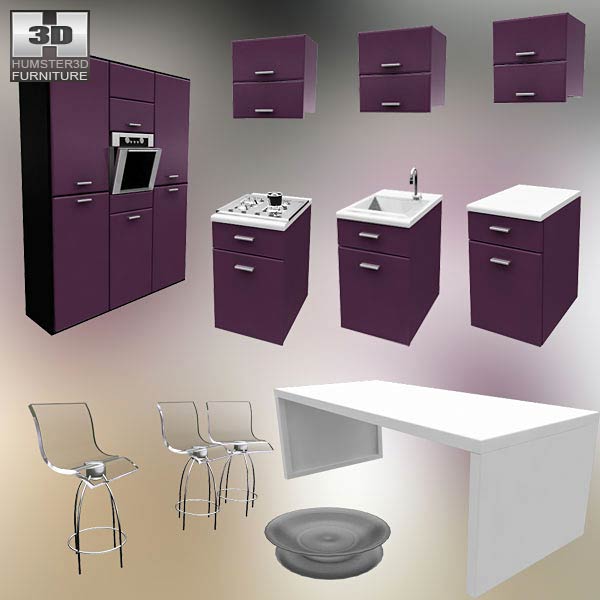 Kitchen Set I3 3D-Modell