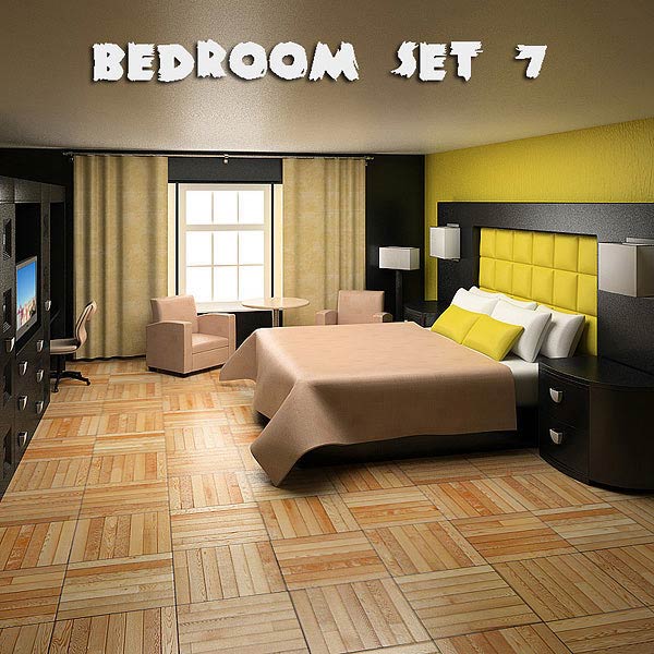 Set di mobili per la camera da letto 07 Modello 3D