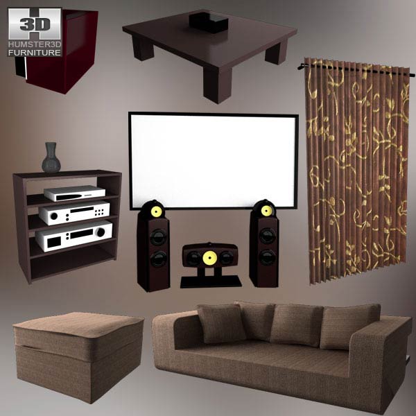 Home Theater Set 05 3D-Modell