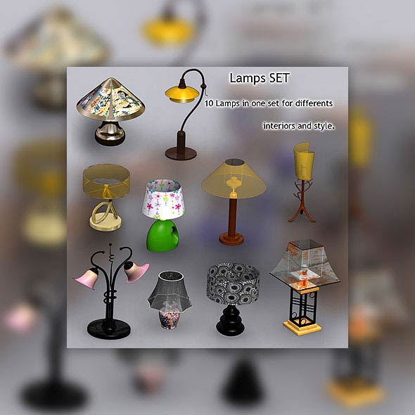 Lamps Set 3d model