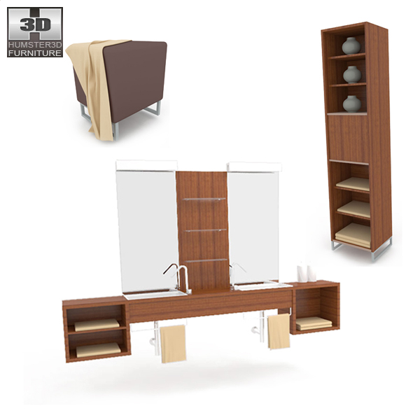 Bathroom Furniture 02 Set 3D-Modell