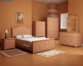Bedroom furniture set 18 3D model