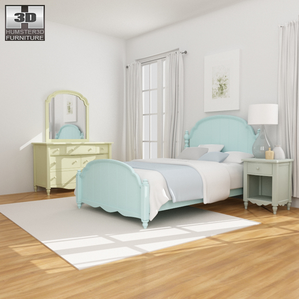 Conjunto de mobiliário de quarto 19 Modelo 3d