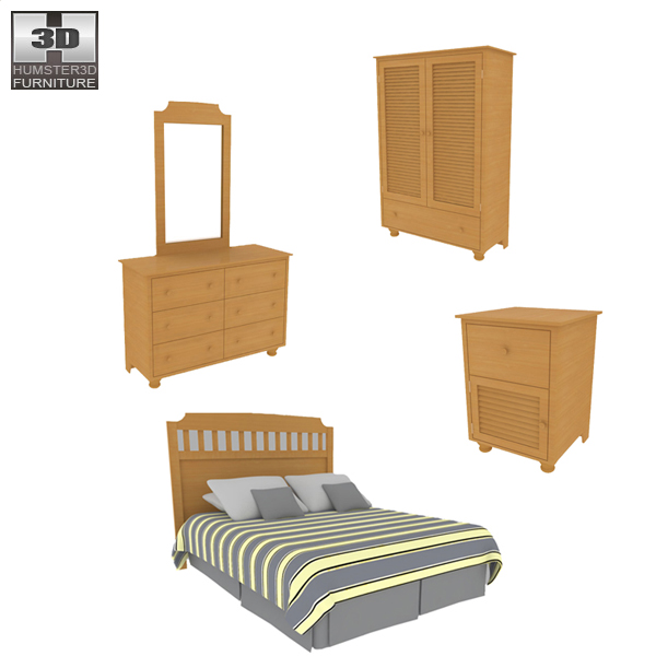 Bedroom furniture set 20 3d model