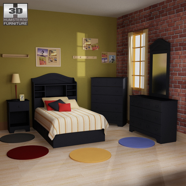 Bedroom furniture set 21 3D 모델 