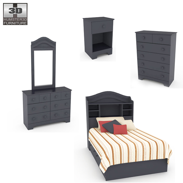 Bedroom furniture set 21 3d model
