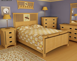 Bedroom furniture set 22 3D model