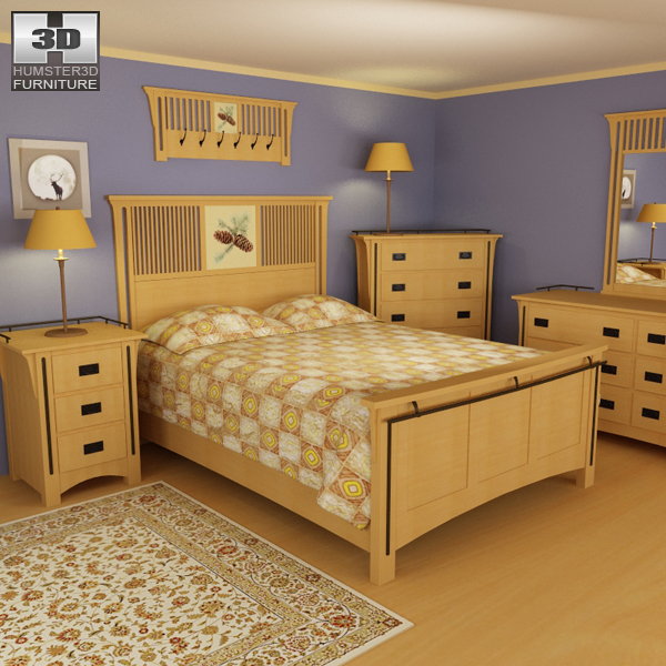 Juego de muebles de dormitorio 22 Modelo 3D