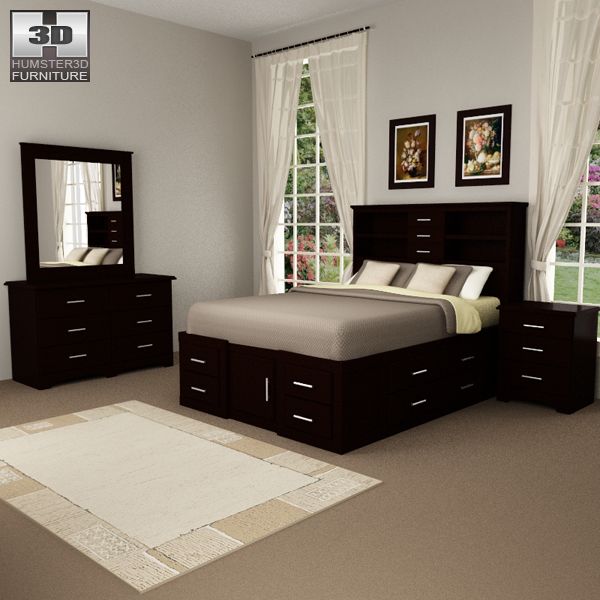 Bedroom furniture set 24 3D 모델 