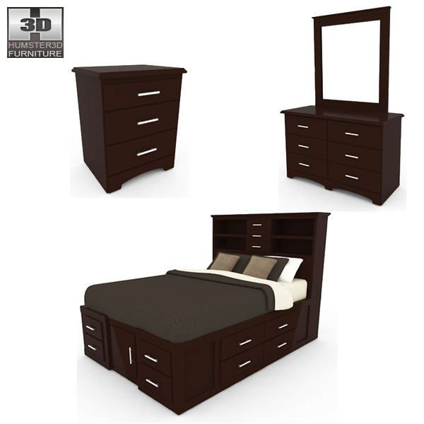 Bedroom furniture set 24 3d model