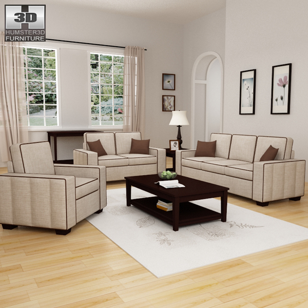 Living Room Furniture 07 Set Modelo 3d, 3d Model Of Living Room