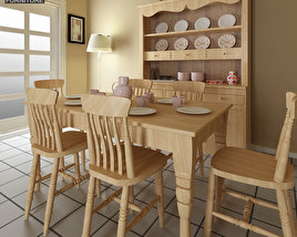 Dining Room Furniture 6 Set 3D model