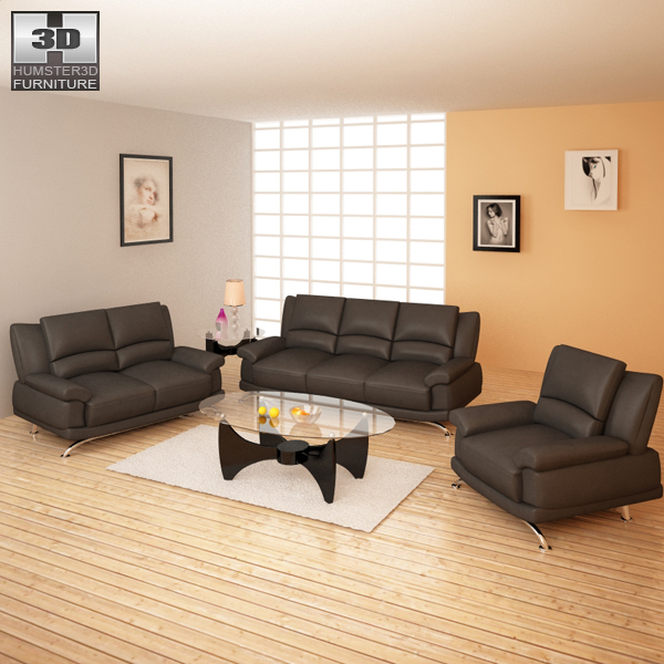 Living Room Furniture 09 Set 3d Model Furniture On Hum3d