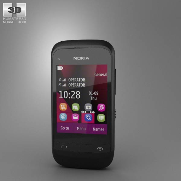 Nokia C2-02 3D 모델 