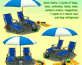 Beach Set 3D 모델 