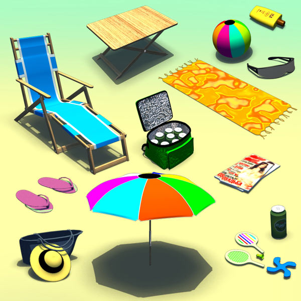 Beach Set 3D-Modell