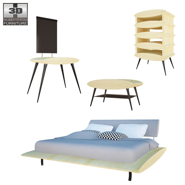 Bedroom furniture set 27 3d model