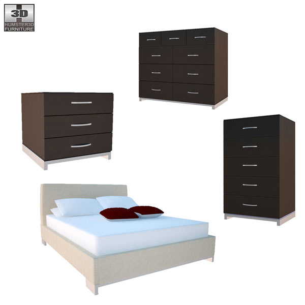 Bedroom furniture set 26 3d model
