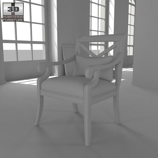 X Back Accent chair 3d model