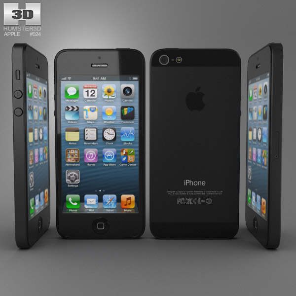 Apple iPhone 5 Black 3d model