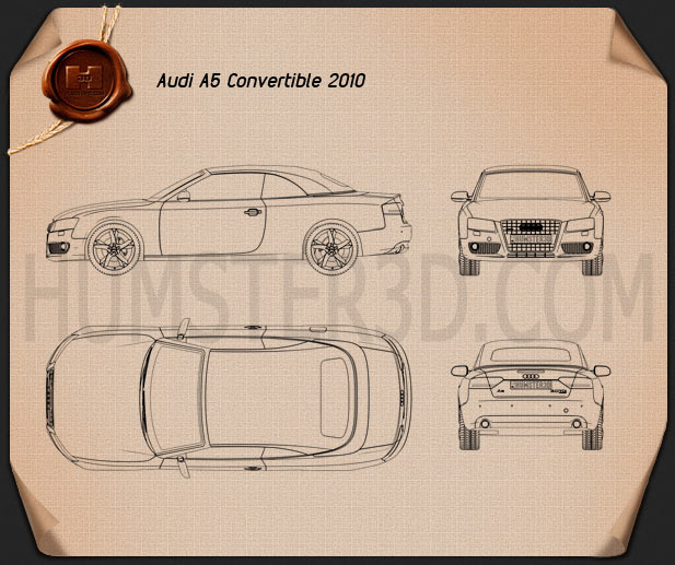 Audi A5 敞篷车 2010 蓝图