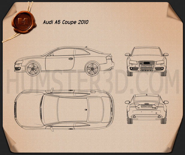 Audi A5 Coupe 2010 Blueprint