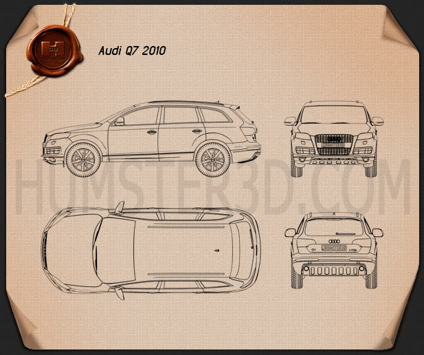 Audi Q7 2010 蓝图