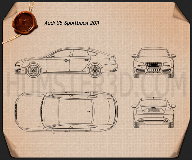 Audi S5 Sportback 2011 Blueprint