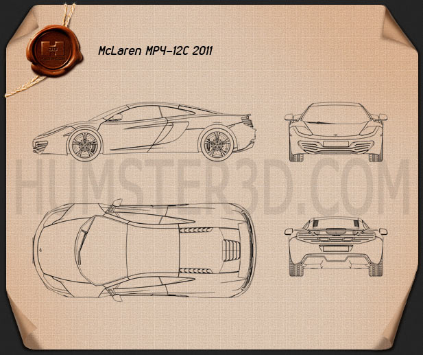 McLaren MP4-12C 2011 Blaupause