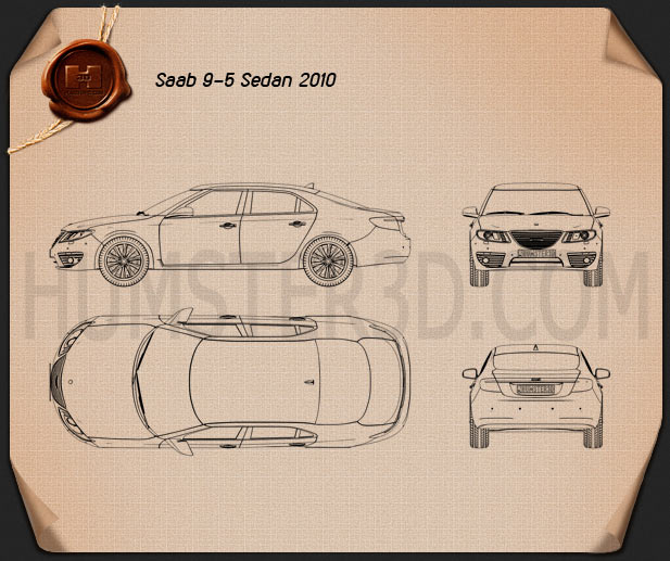 Saab 9-5 2010 Blueprint